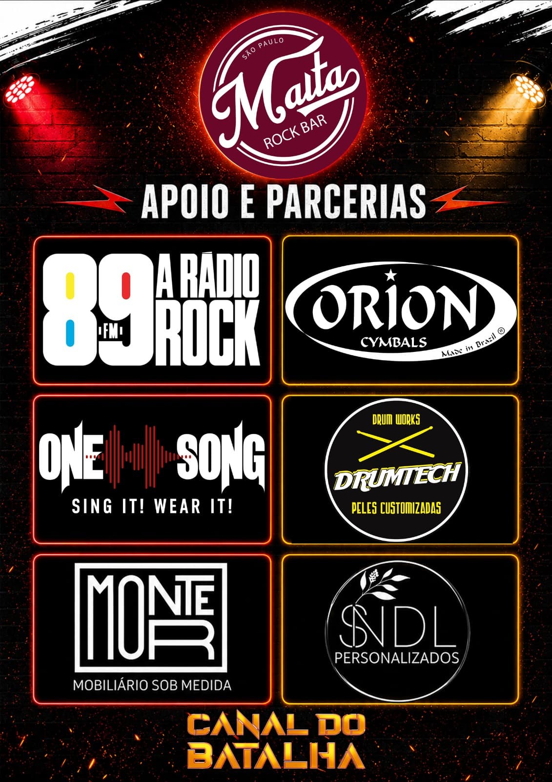Apoios e parcerias do Malta Rock Bar